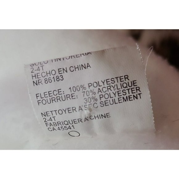 EUC Animal Leopard Print Youth 2-4T Trapper Beanie Cap Hat Ivory Earflap Tie - Picture 6 of 7